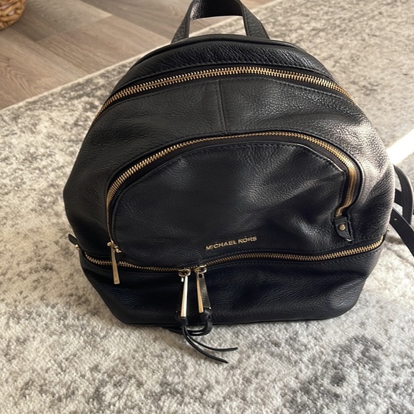 Michael Kors Black Leather Backpack - Picture 2 of 8